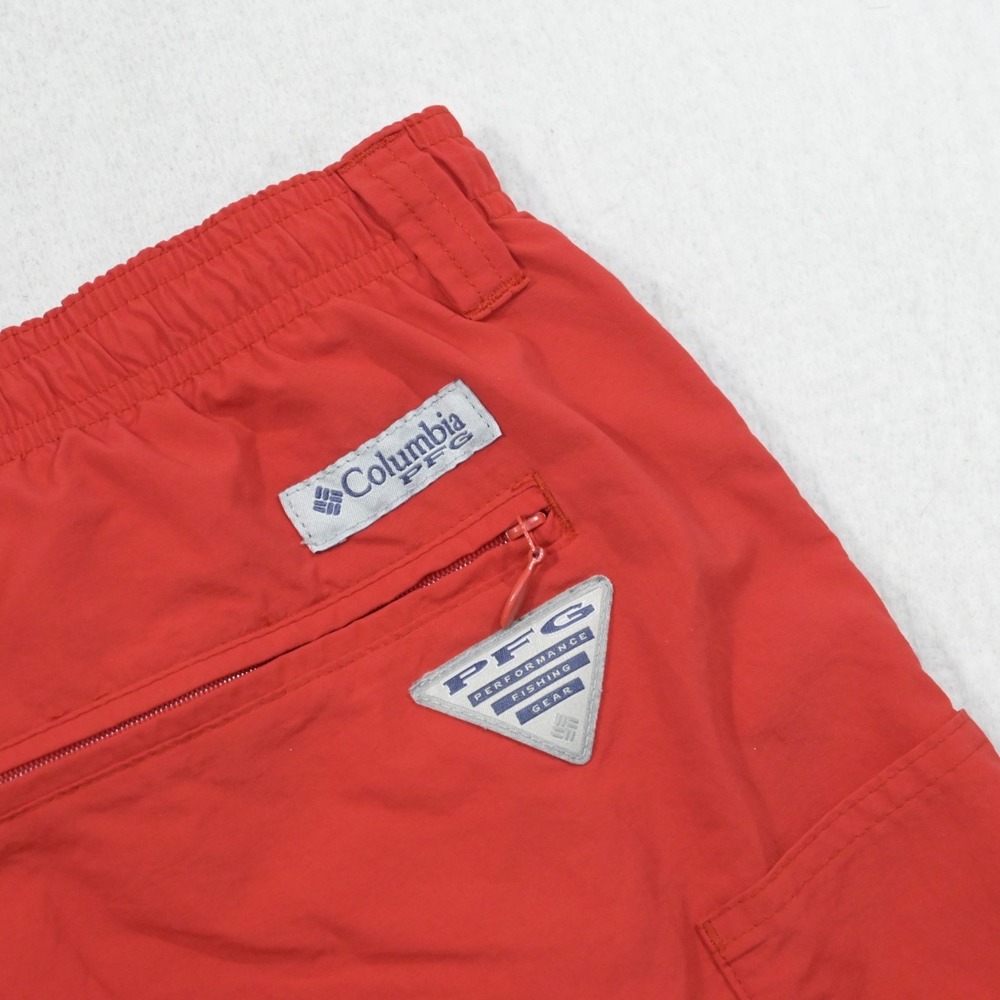 Columbia PFG Fishing Swim Trunks Red Omni-Shade Netted W/‎ Pockets Mens XL x 6"